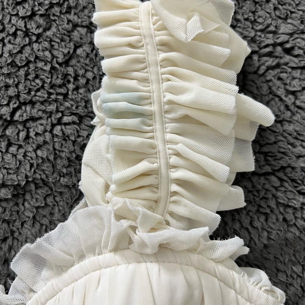 WHITE FASHION NOVA RUFFLE MINI DRESS - Picture 6 of 6